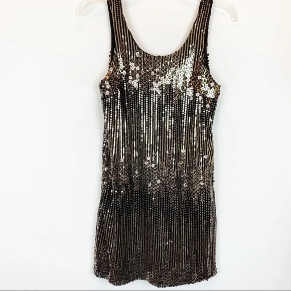 charlotte russe metallic dress Charlotte Russe Dress Black/Gold Party Dress Size Large